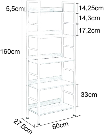 5-Tier Wooden Bookcase Upright Shelving Unit Bookshelf Shoe Rack Bathroom Cupboard Flower Stairs Storage Organizer Display