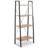 60*35*148Cm 4-Tier Ladder Bookshelf Shelving Unit Wood Bookcase Frame for Living Room Bedroom Kitchen Dining Room Storage