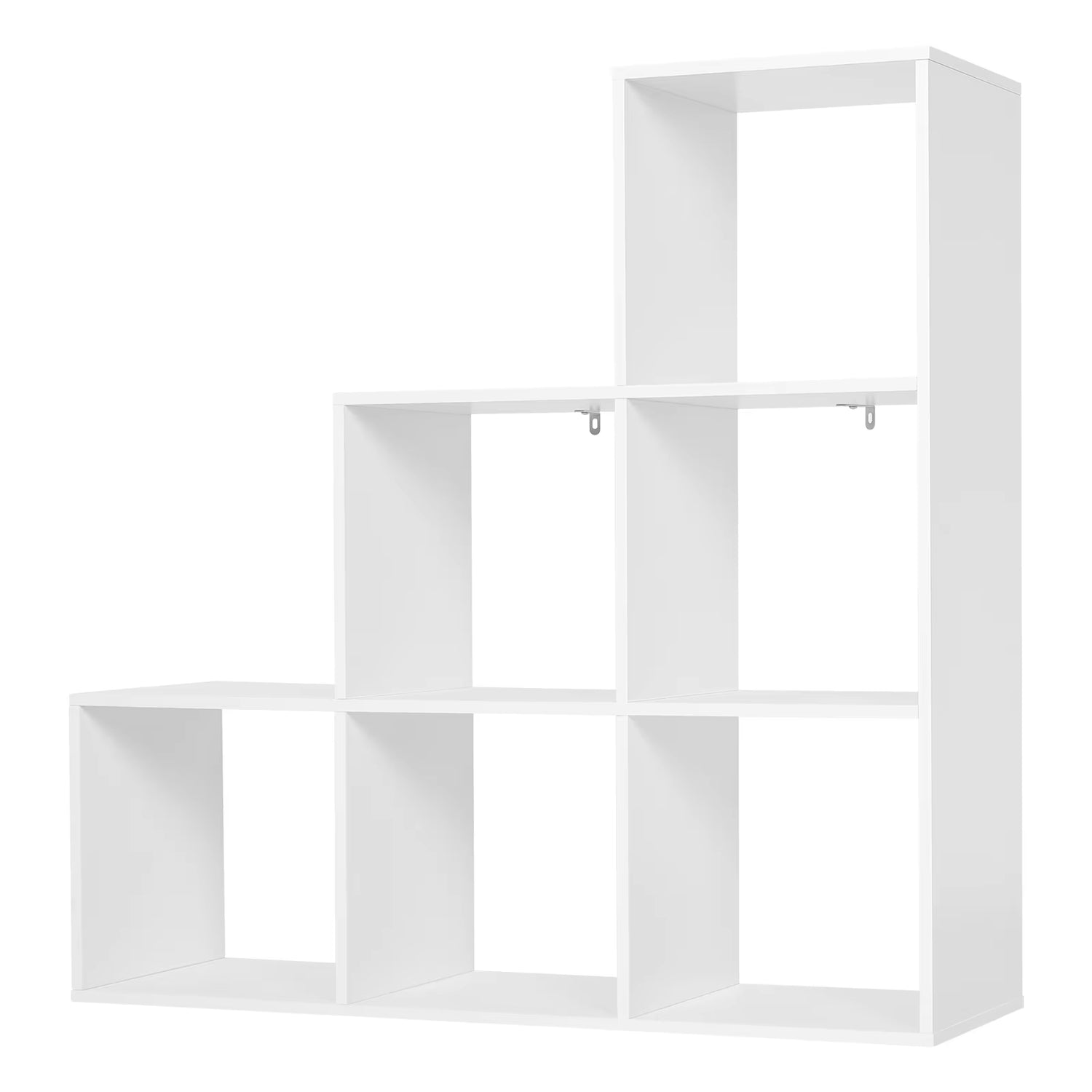 White Bookshelf Bookcase with 6 Compartments Cabinet for Toys Book Display Storage Organizer Living Room Bedroom