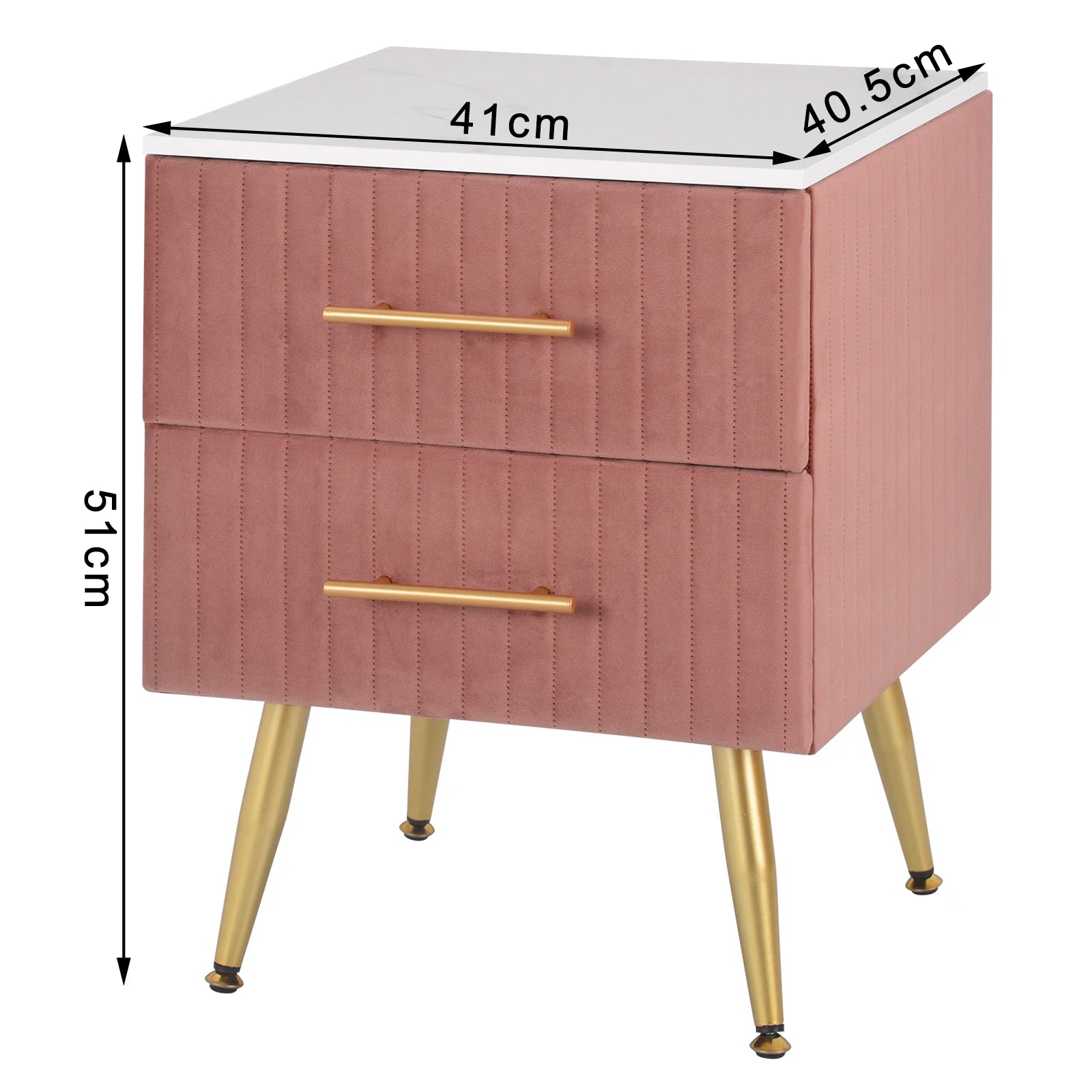 1PC Grey/Pink Nightstand Bedside Cabinet Bedside Table with 2 Drawers for Bedroom Living Room Organizer Storage Home Decor