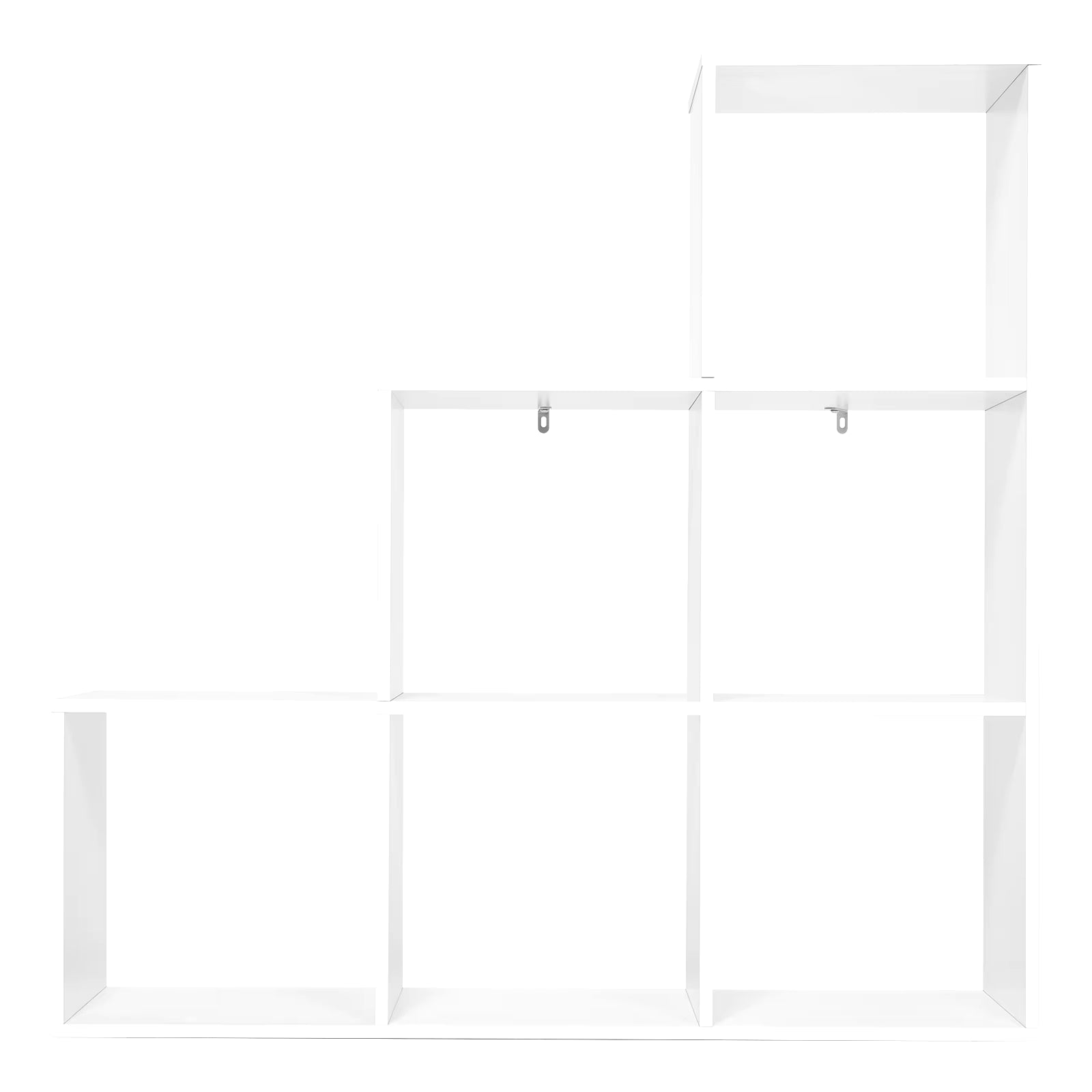 White Bookshelf Bookcase with 6 Compartments Cabinet for Toys Book Display Storage Organizer Living Room Bedroom