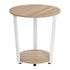 round Coffee Table Modern Small Sofa Table with 2 Shelves Tea Desk Bedside Table for Living Room Bedroom Couch Home