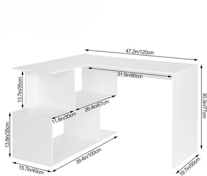 L-Shaped Desk with Shelves